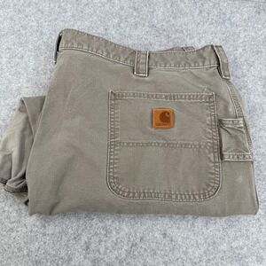 Carhartt‎ Pants Mens 46x33 (actual 44x25) Tan Loose Original Fit Cargo Carpenter